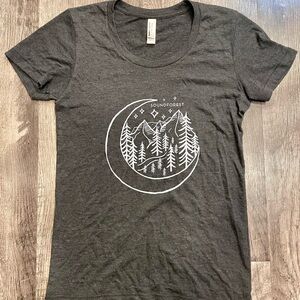 🌲 SoundForest Mountain Graphic Tee | Charcoal Gray | Size M 🌲